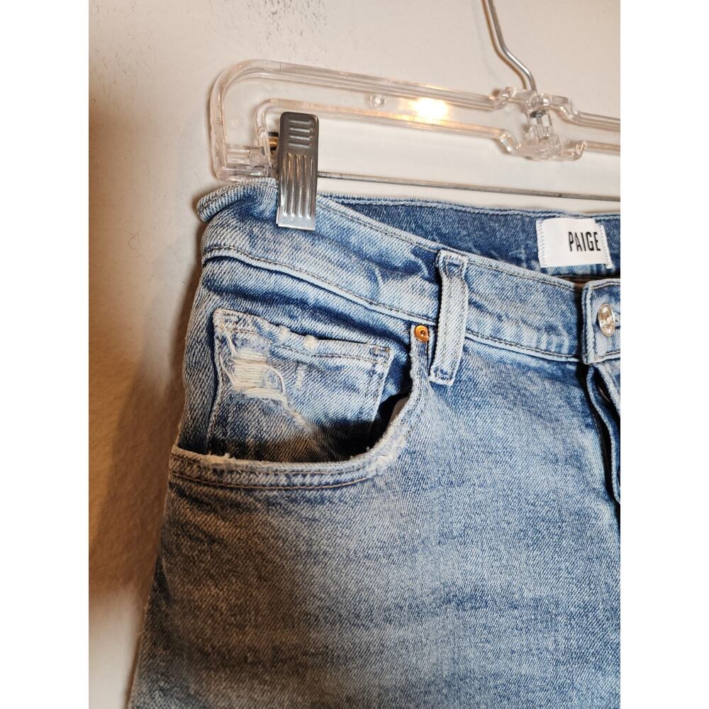 Paige Sawyer Wide Leg Jeans Vanda Distressed Button Fly Women's Size 29 Size 8 - Picture 9 of 16